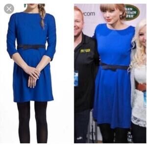 Anthropologie Girls From Savoy Royal Blue Ponte Knit Dress Large